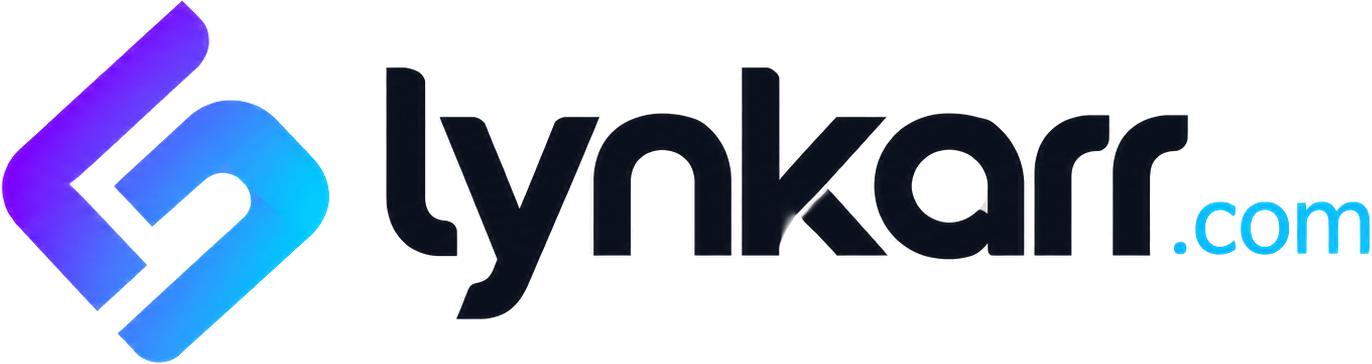 The Lynkarr logo: the gradient mark and the name